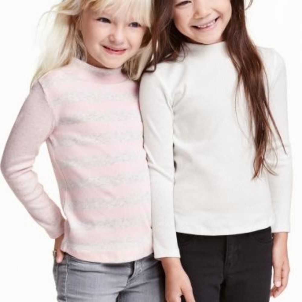 H&M Pink Organic Cotton Turtleneck Shirt